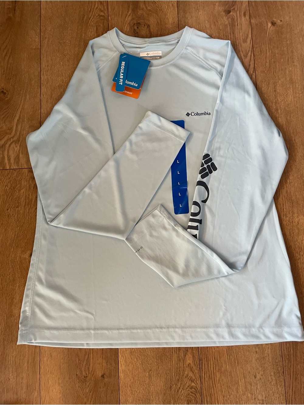 Columbia Women's Long Sleeve Sun Tee, Spring Blue - Picture 5 of 7
